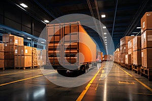 Image Efficient logistics Warehouse freight transportation using cargo containers for shipping