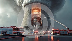 Image of an emergency at a nuclear power plant.