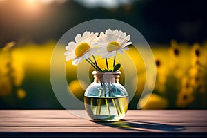 image of the empty table closeup in the foreground with different environment blurred background scene.