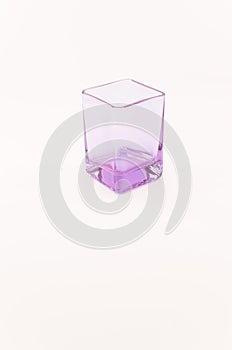 image of emty modern design drinking glass isolated on a white table surface