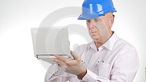Engineer Image Work Using Laptop Wireless Network Connection