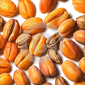 Delete Nour Date Delight A Golden Tapestry of Sweetness Against a Crisp White Canvas photo