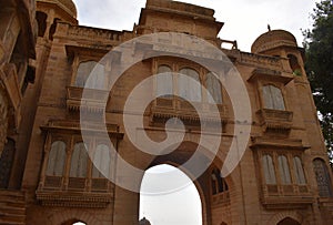 This is an image about a entrance gate of gadisar or gadisagar lake jaisalmer rajasthan