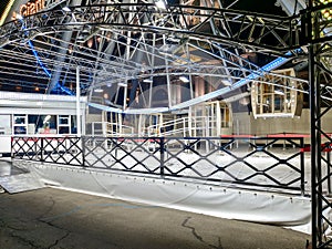 Image of entrance to the ferris wheel at night