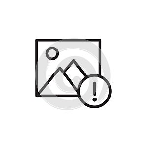 Image Error icon Outline vector for web ui
