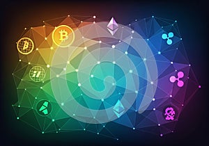 The image evokes the concept of blockchain technology and digital