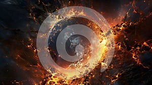 An image of an exploding planet in space, neural network generated image