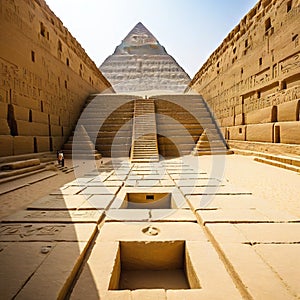 image of explorers inside an ancient Egyptian with various artifacts on the ground and heliographs on the walls