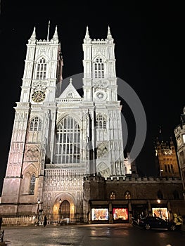 Westminster Abbey at night