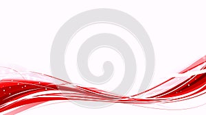 Abstract Red and White Flowing Waves Background