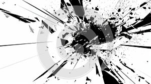 Abstract Black and White Explosion Generative AI