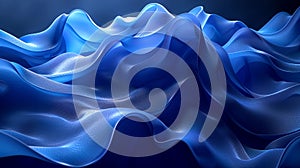 Abstract Blue Wavy Fabric Background