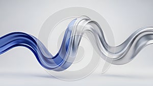 Abstract Blue and Silver Wave