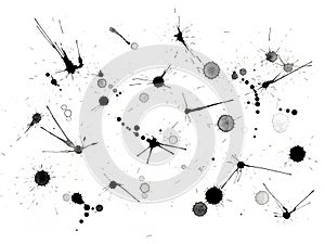 Abstract pattern with dots and lines, isolated on white background