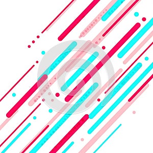 Abstract lines and dots pattern isolated on white background