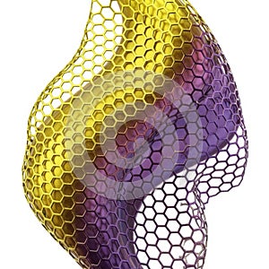 Abstract hexagonal pattern, isolated on white background