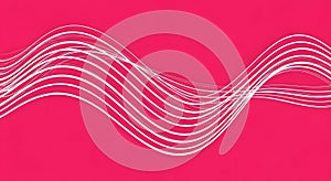 Abstract white wavy lines on pink background