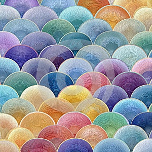 Colorful Waves of Abstract Circular Patterns in Vibrant Tones