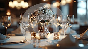 Vintage Wedding Decor with Elegant Table Setting for Reception AI