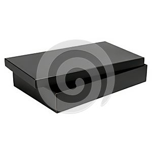 Black shoe box isolated on white background