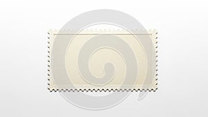 Blank postage stamp isolated on white background