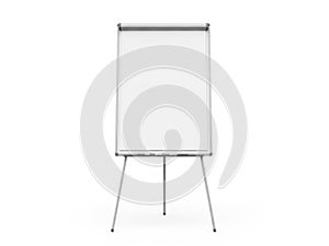 Blank whiteboard isolated on white background