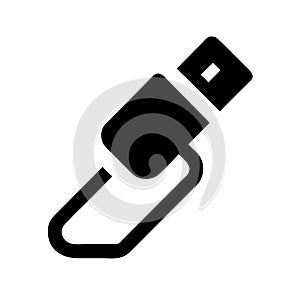 Sleek black USB drive icon for data storage solution