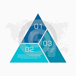 Modern Three-Step Infographic Template with Global Map Background
