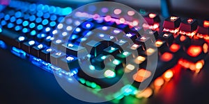 Vibrant backlit keyboard close-up