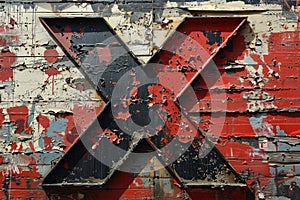 Bold Graffiti Font X Created with Black Spray Paint photo