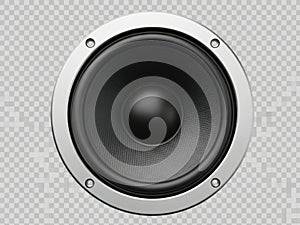 Close-up of a speaker isolated on white background isolated on white background