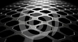 Abstract Hexagonal Grid Pattern with Dramatic Lighting and Dark Background texture