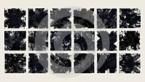 Abstract paint splatter patterns isolated on white background