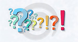 Colorful Question and Exclamation Marks