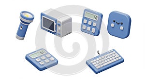 Cute 3D Blue Gadgets