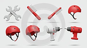 3D Rendered Tool & Safety Icons