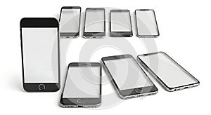 Modern mobile phone device mockups for presentations