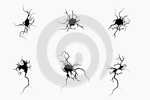 Set of Black Cracked Wall Textures