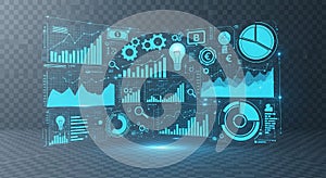 Futuristic Data Analysis HUD Interface