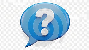 Blue question mark icon isolated on white background