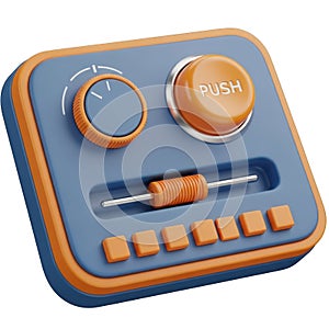 3d control panel icon isolated on transparent background