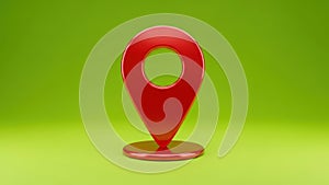 Red location pin icon isolated on white background