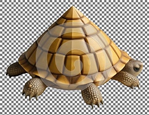 3D Rendered Tortoise on Checkered Background