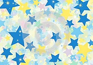 Whimsical starry pattern isolated on white background