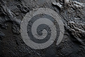 Here is a detailed closeup view of a black rock texture found in nature