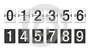 Digital countdown timer numbers isolated on white background
