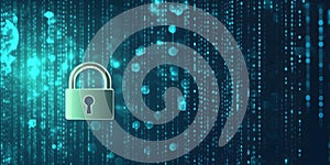 Digital Security Symbolized by Padlock