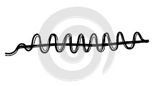 Hand Drawn Wavy Line Doodle on White Background