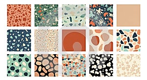 Modern Abstract Seamless Patterns Collection with Earthy Tones