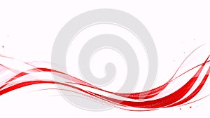 Abstract Red Waves on White Background